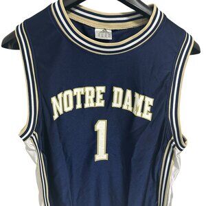 Notre Dame Fighting Irish Basketball Jersey #1 Size Large Adidas Blue Gold